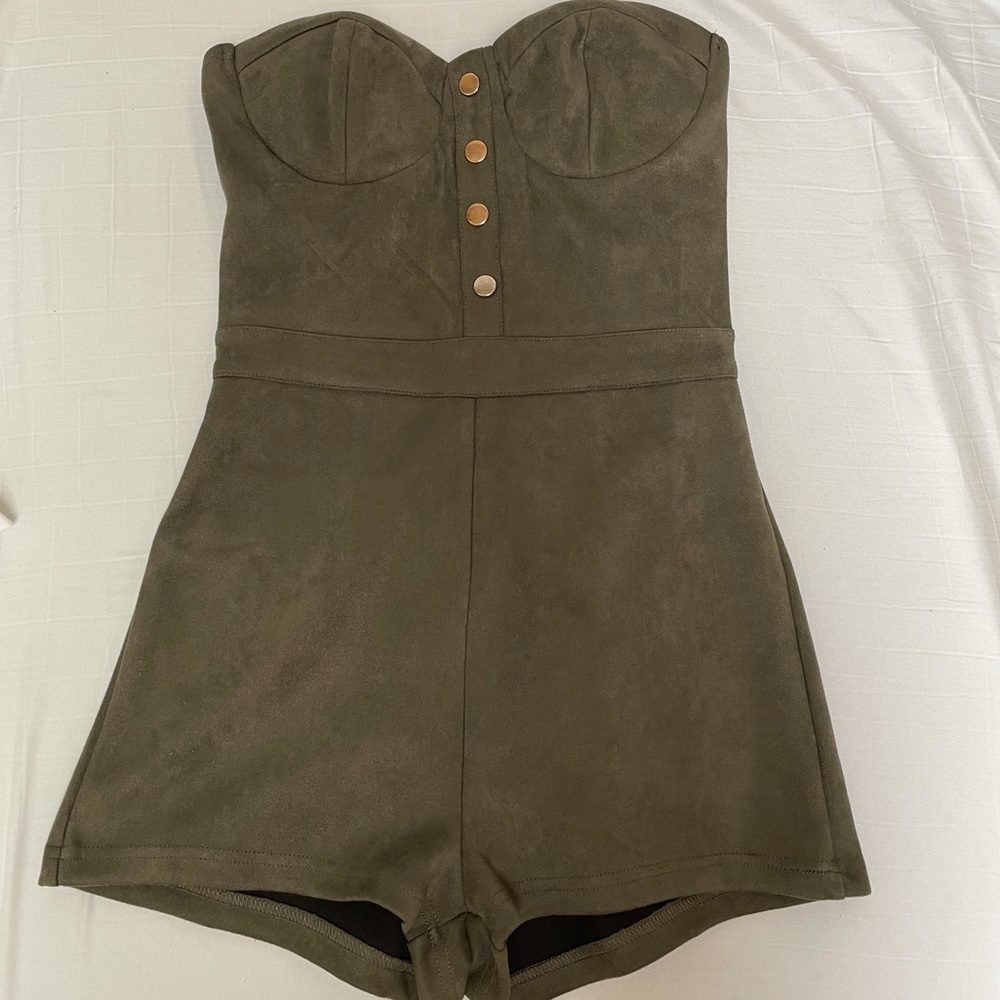 Windsor Green Zip Up Romper